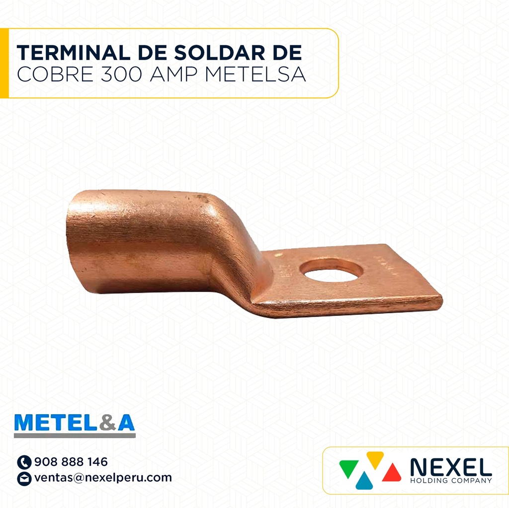 TERMINAL DE SOLDAR DE COBRE 300 AMP METELSA