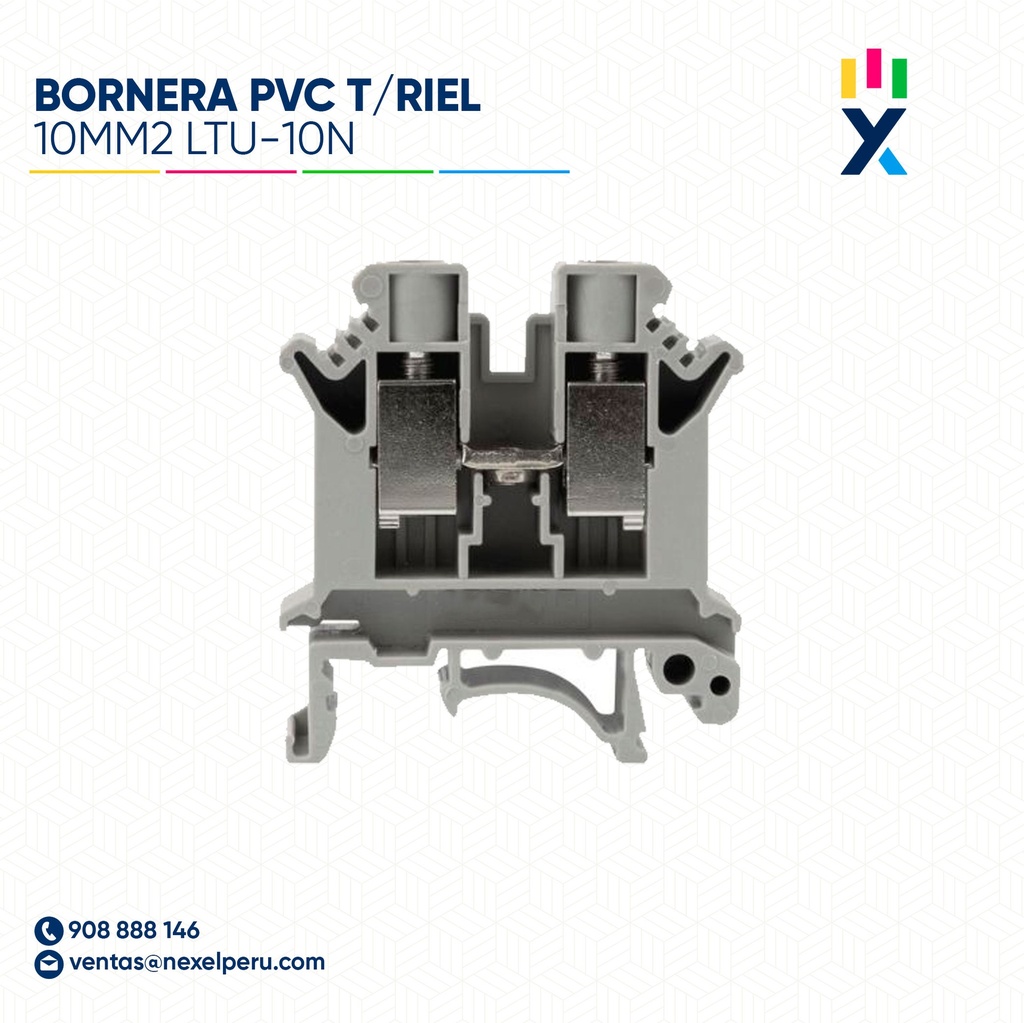 OUT- BORNERA PVC T/RIEL 10MM2 LTU-10N IMPORTADO