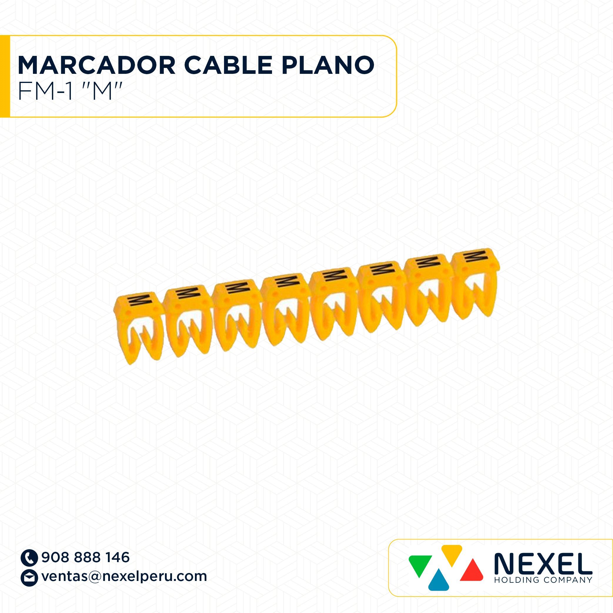 MARCADOR DE CABLE PLANO FM-1 "M" STANDARD