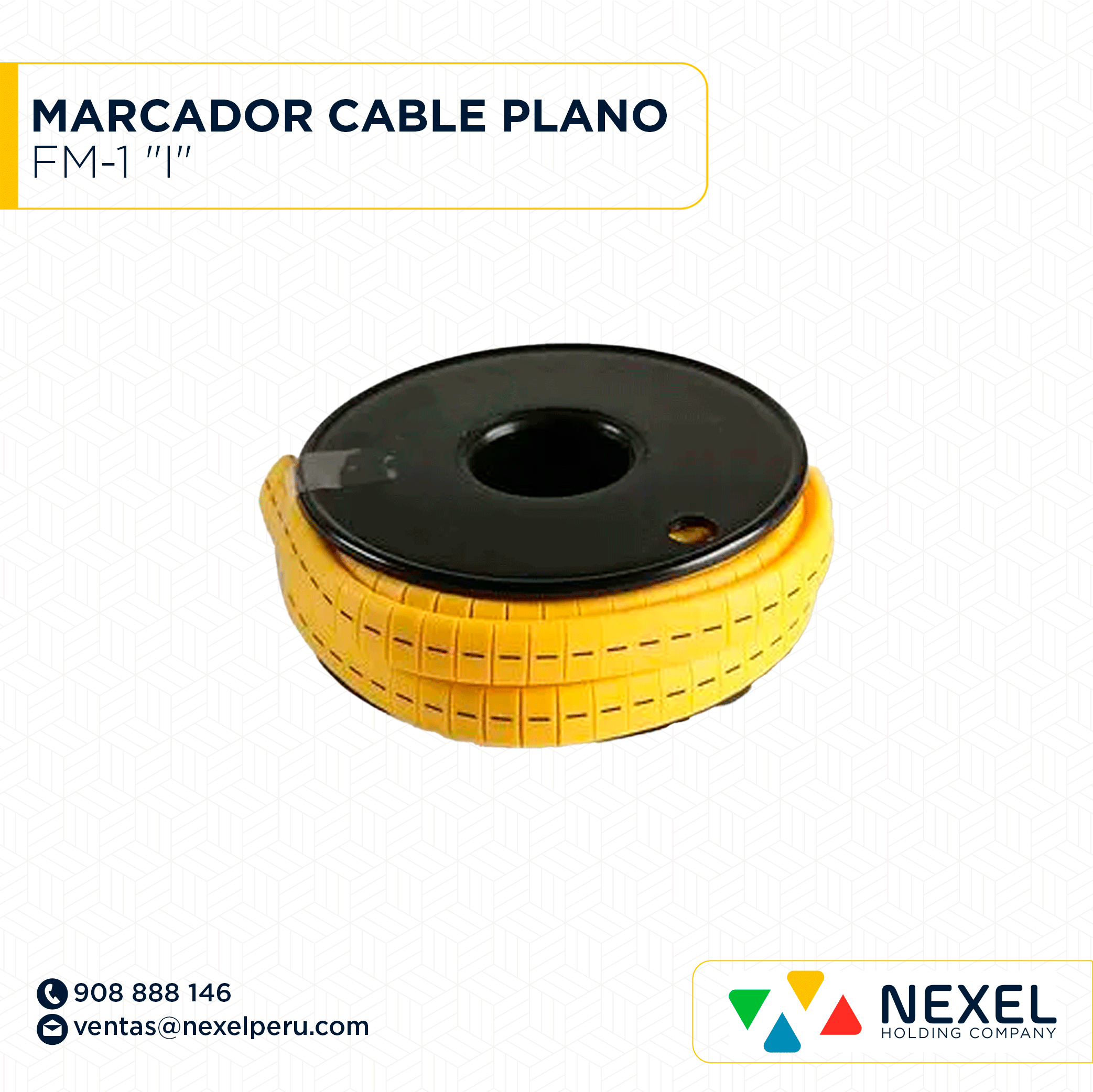 MARCADOR DE CABLE PLANO FM-1 "I" STANDARD