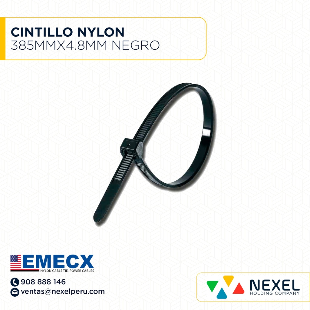 CINTILLO NYLON 385MMX4.8MM NEGRO EMECX