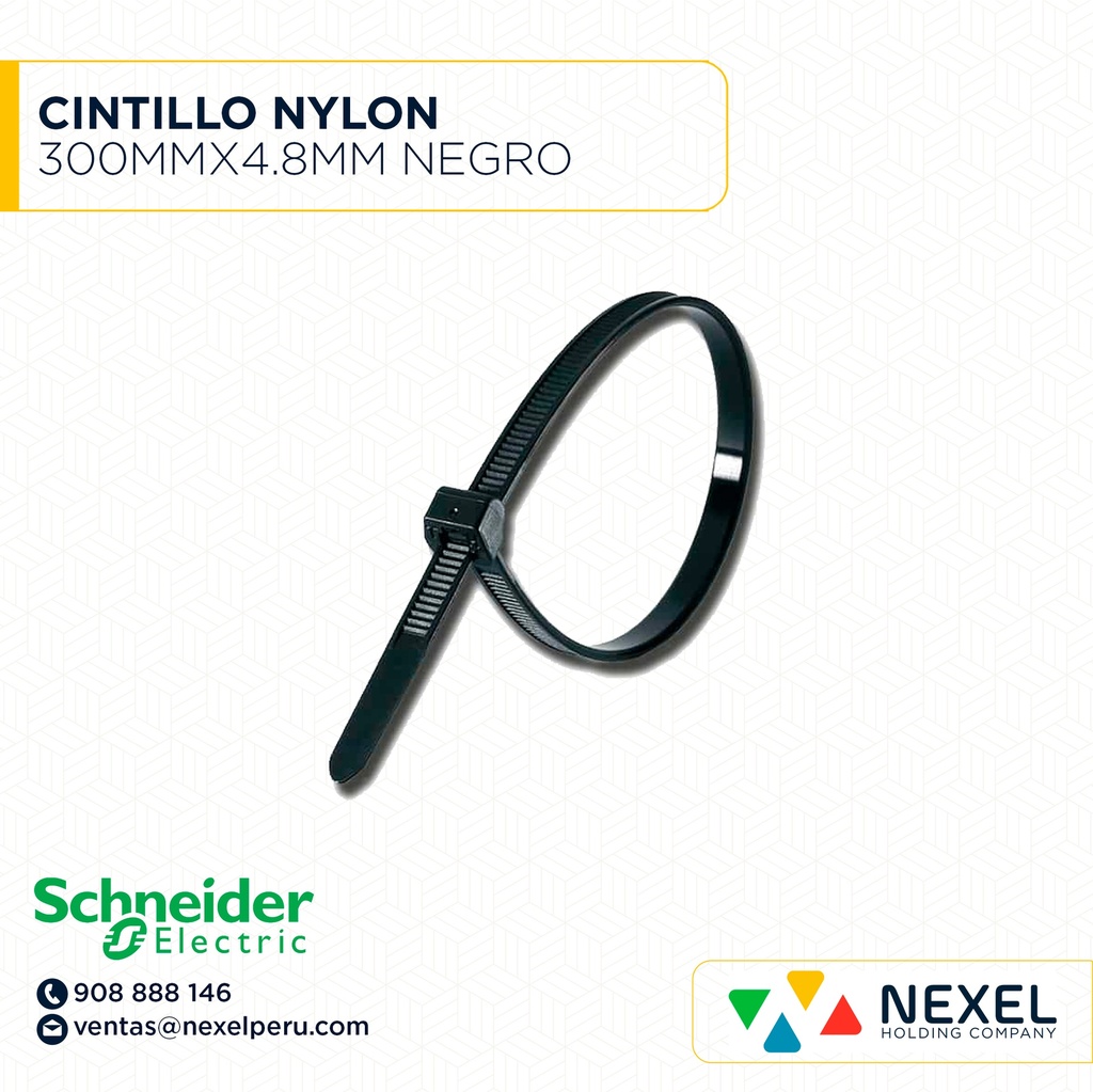 CINTILLO NYLON 300MMX4.8MM NEGRO SCHNEIDER