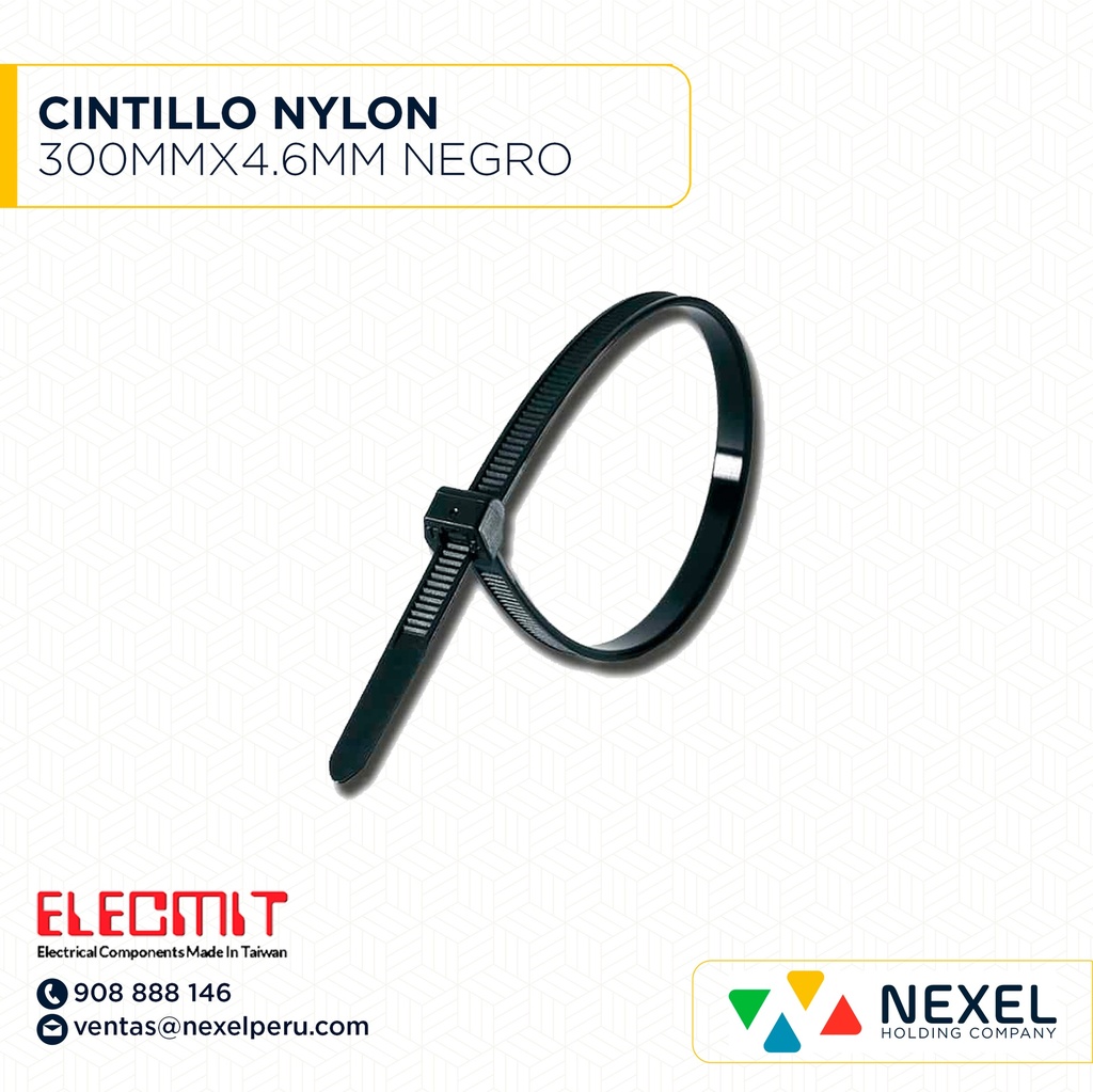 CINTILLO NYLON 300MMX4.6MM NEGRO ELECMIT