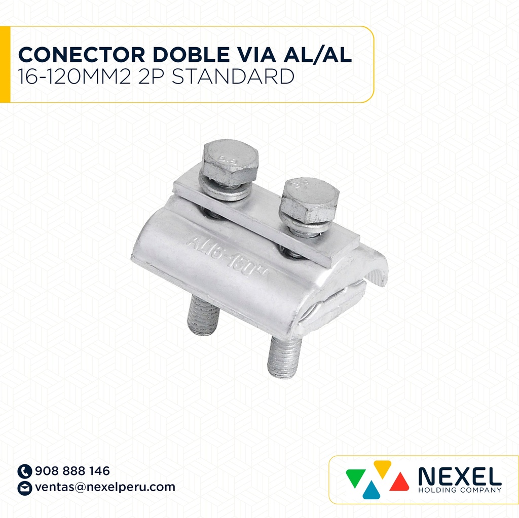 CONECTOR DOBLE VIA AL/AL 16-120MM2 2P STANDARD