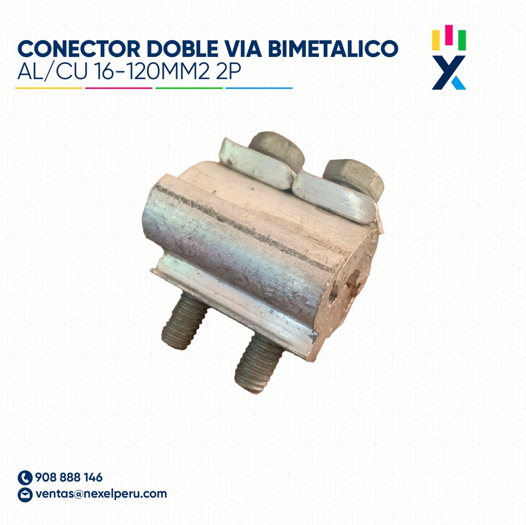 CONECTOR DOBLE VIA BIMETALICO AL/CU 16-120MM2 2P IMPORTADO