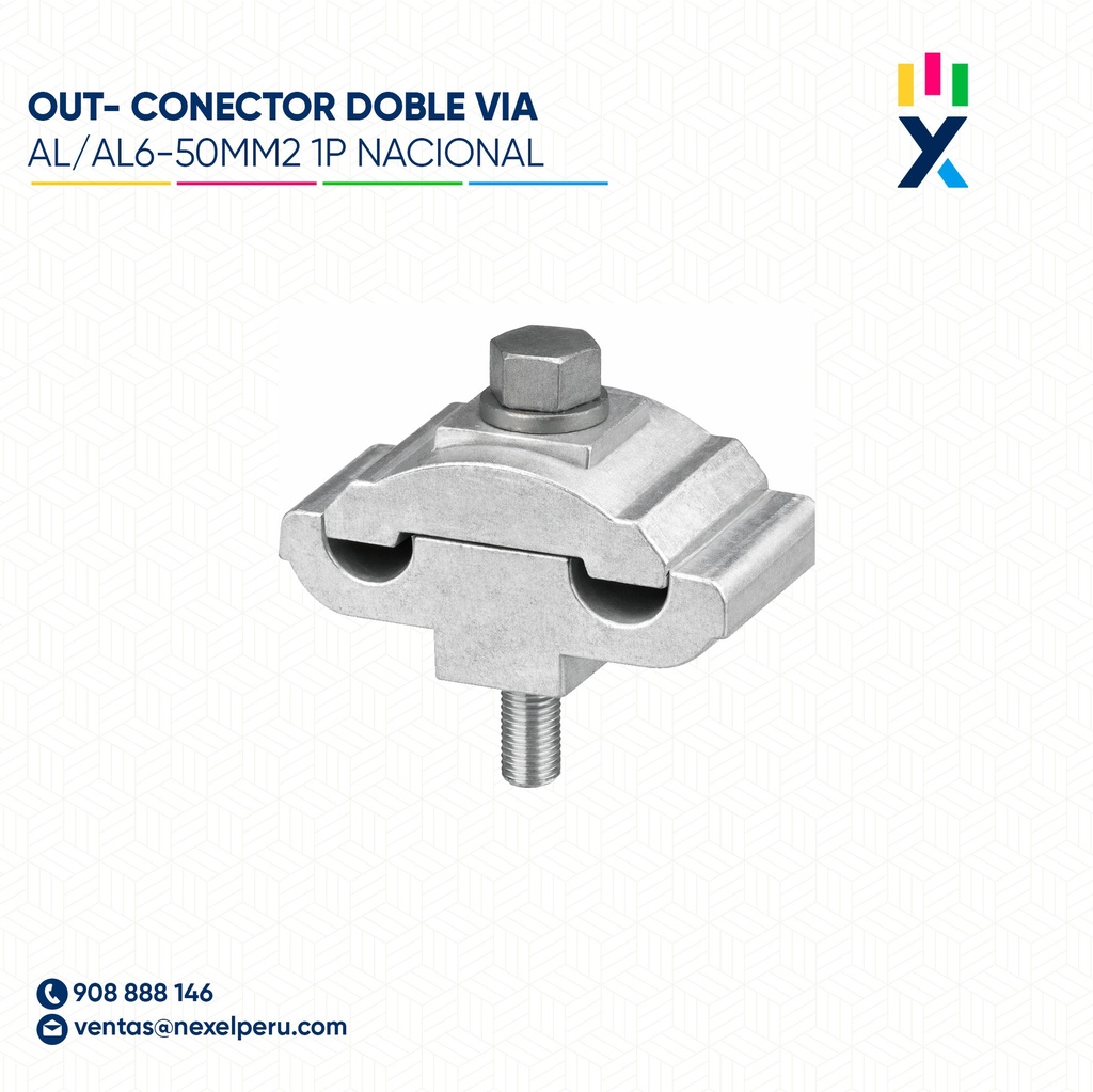 OUT-CONECTOR DOBLE VIA AL/AL6-50MM2 1P NACIONAL