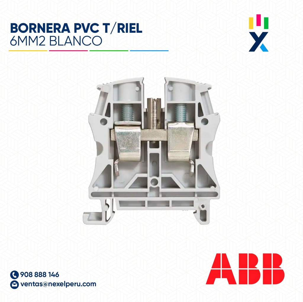 BORNERA PVC T/RIEL 6MM2 BLANCO ABB