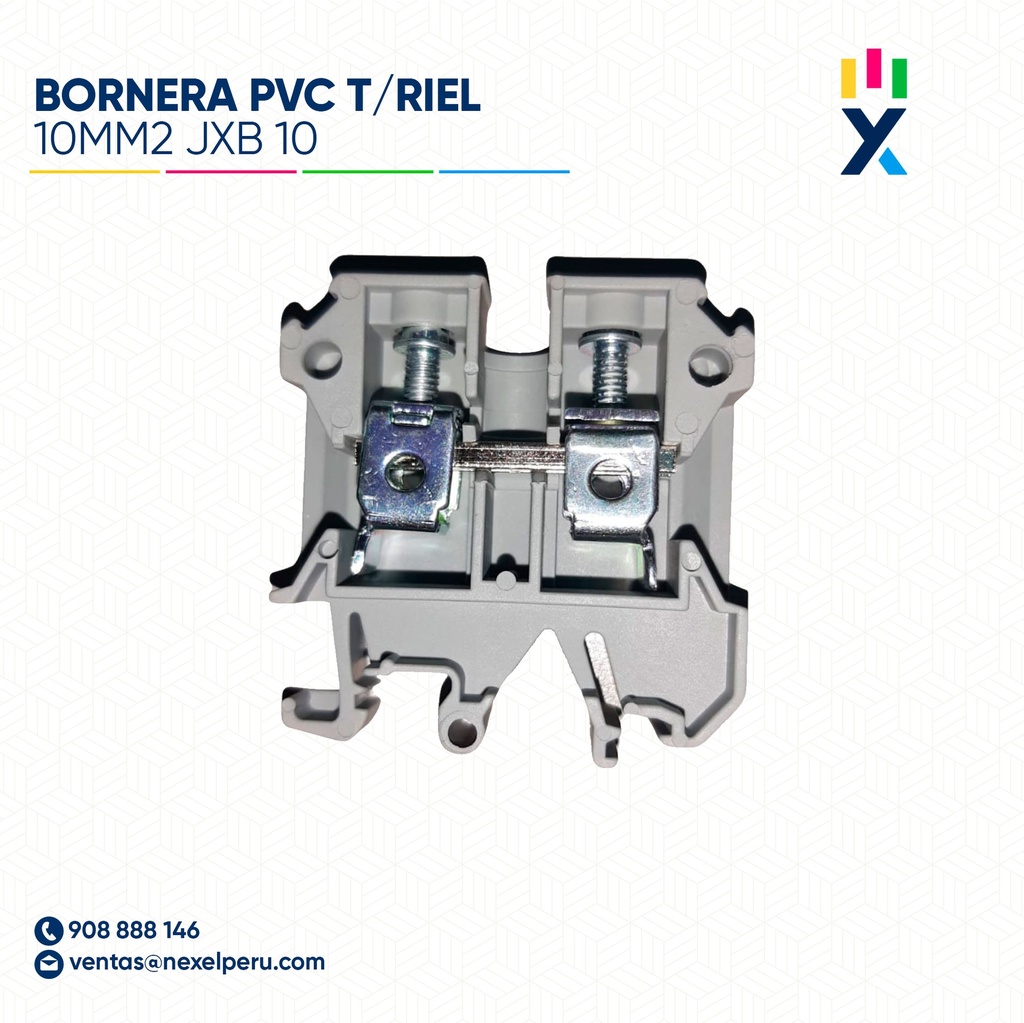 BORNERA PVC T/RIEL 10MM2 JXB 10/EN IMPORTADO
