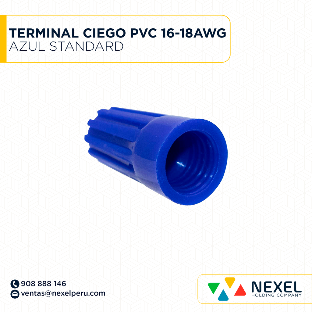 TERMINAL CIEGO PVC 16-18AWG AZUL STANDARD