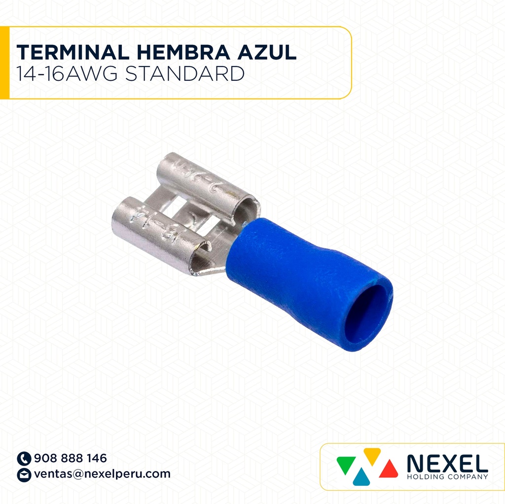 TERMINAL HEMBRA AZUL 14-16AWG STANDARD