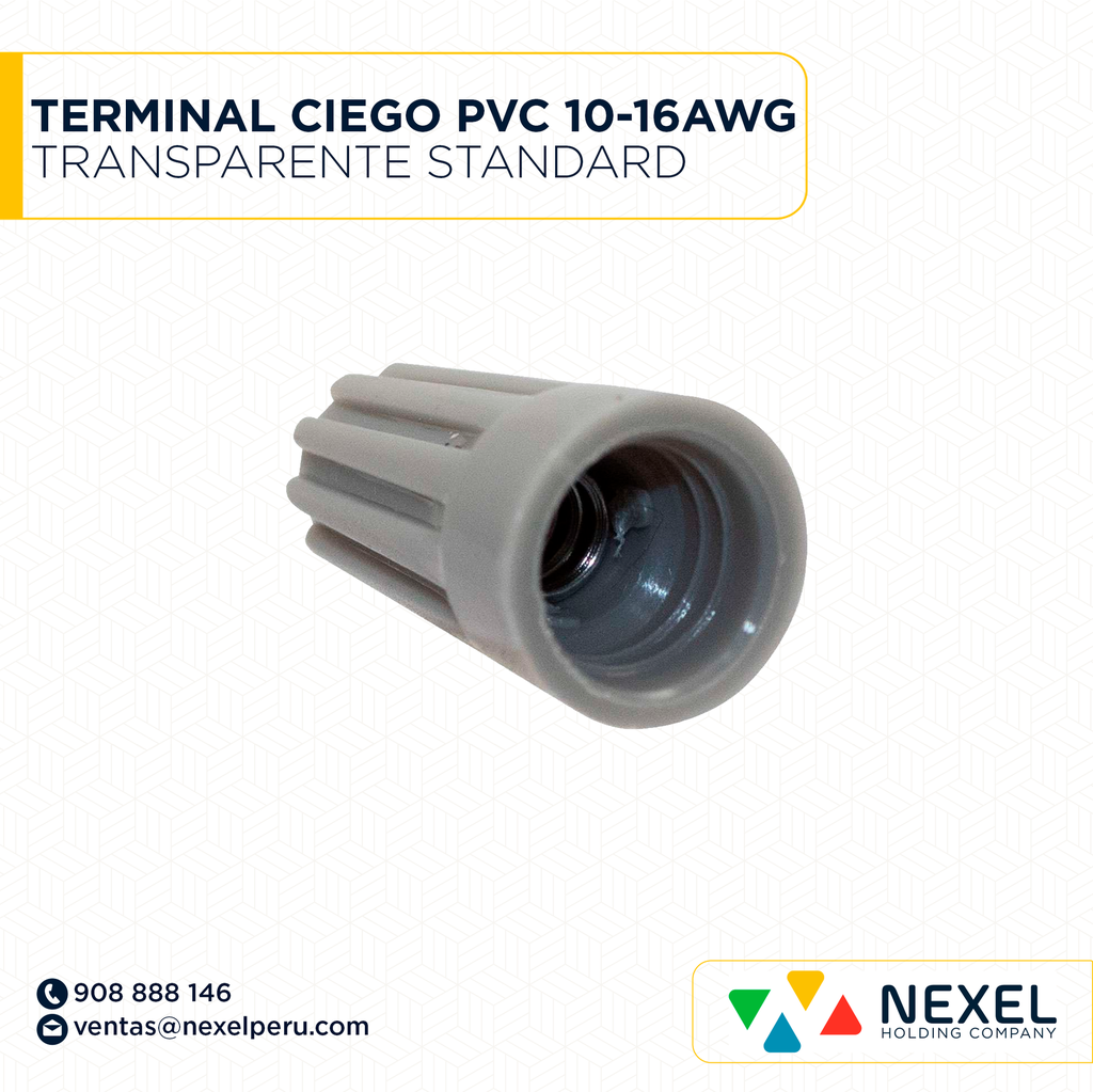 TERMINAL CIEGO PVC 10-16AWG TRANSPARENTE STANDARD