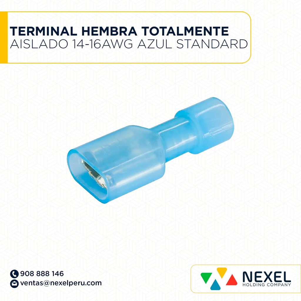 TERMINAL HEMBRA TOTALMENTE AISLADO 14-16AWG AZUL STANDARD
