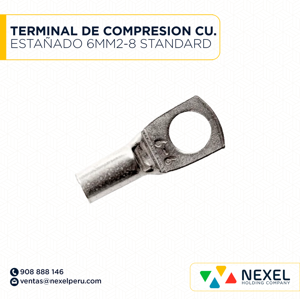 TERMINAL DE COMPRESION CU. ESTAÑADO 6MM2-8 STANDARD