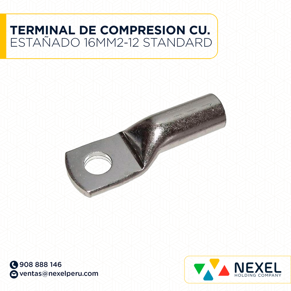 TERMINAL DE COMPRESION CU. ESTAÑADO 16MM2-12 STANDARD