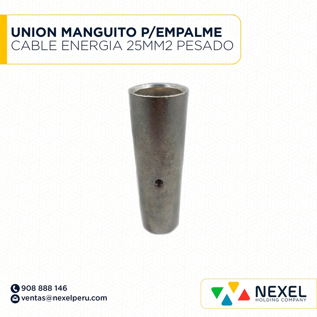 UNION MANGUITO P/EMPALME CABLE DE ENERGIA 25MM2 PESADO STANDARD