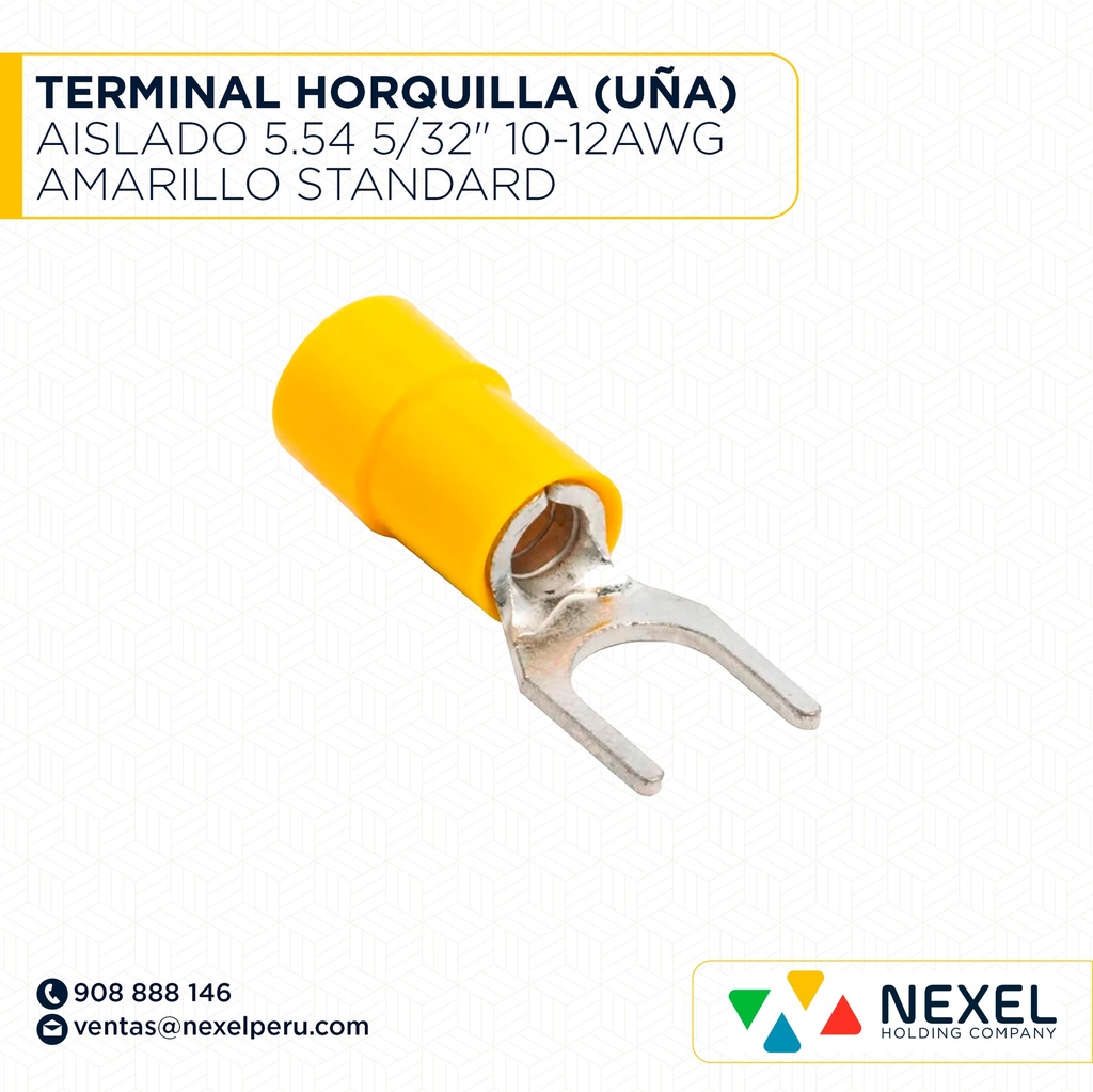 TERMINAL HORQUILLA (UÑA) AISLADO 5.54 5/32" 10-12AWG AMARILLO STANDARD