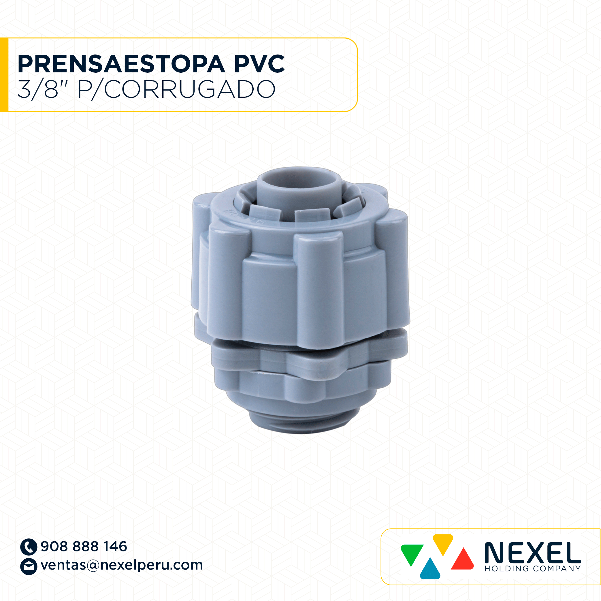 PRENSAESTOPA PVC 3/8" P/CORRUGADO STANDARD