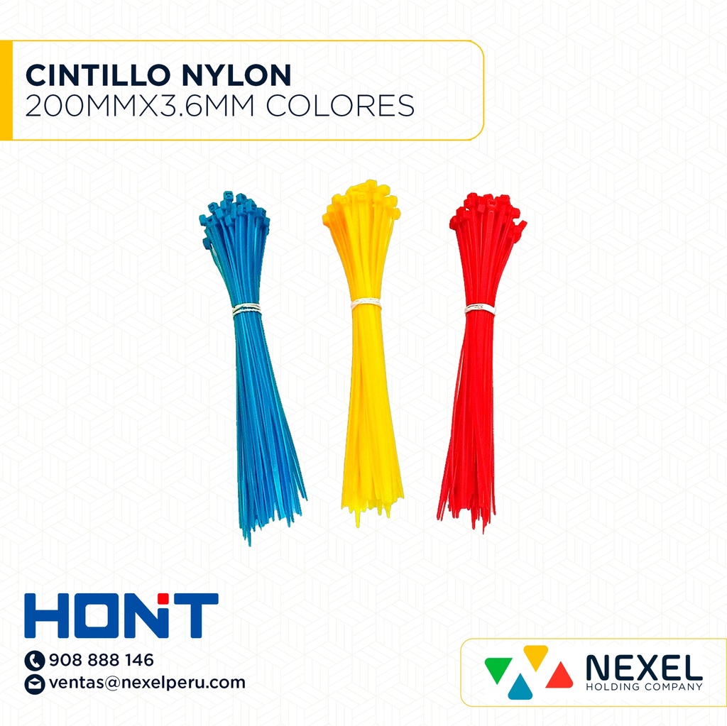 CINTILLO NYLON 200MMX3.6MM COLORES HONT