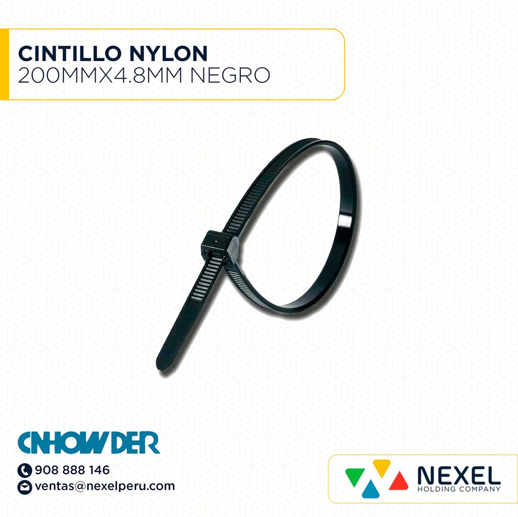 CINTILLO NYLON 200MMX4.8MM NEGRO CNHOWNER