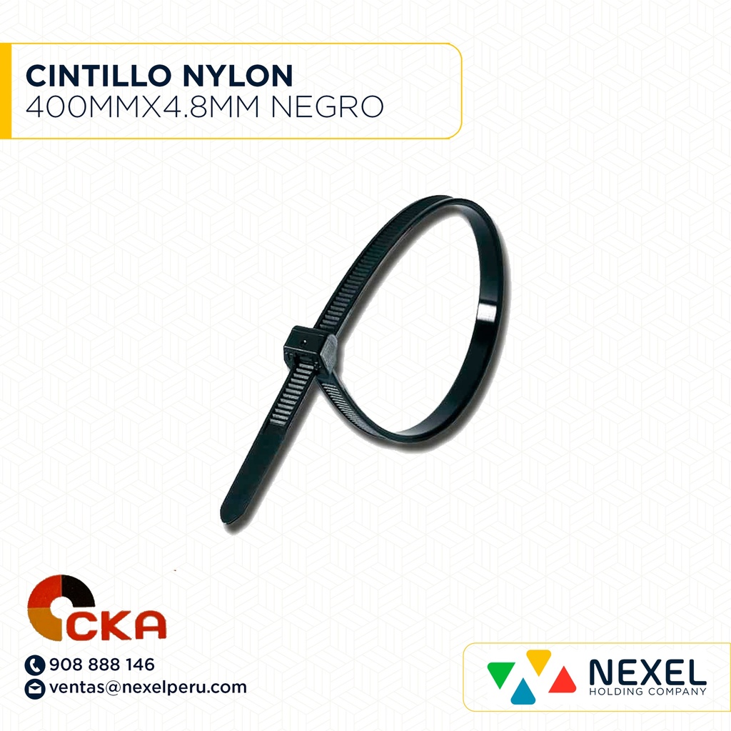 CINTILLO NYLON 400MMX4.8MM NEGRO CKA