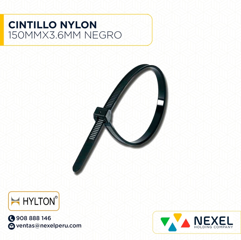 CINTILLO NYLON 150MMX3.6MM NEGRO HYLTON