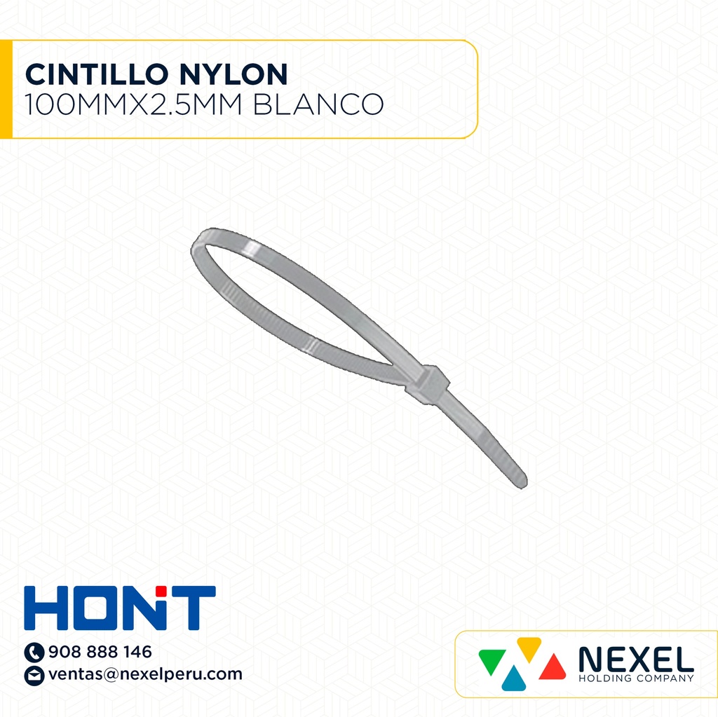 CINTILLO NYLON 100MMX2.5MM BLANCO HONT