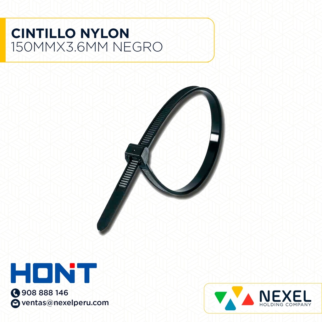 CINTILLO NYLON 150MMX3.6MM NEGRO HONT