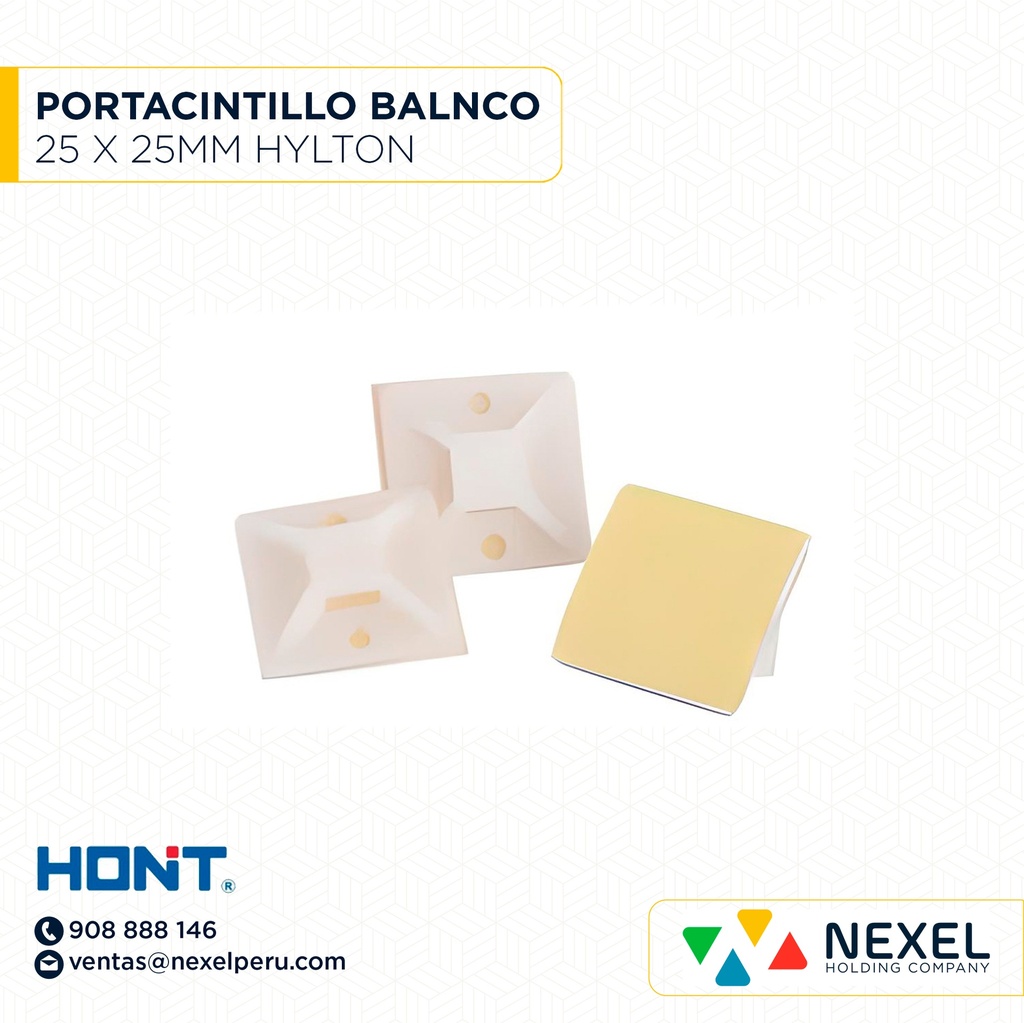 PORTACINTILLO 25X25MM BLANCO HONT