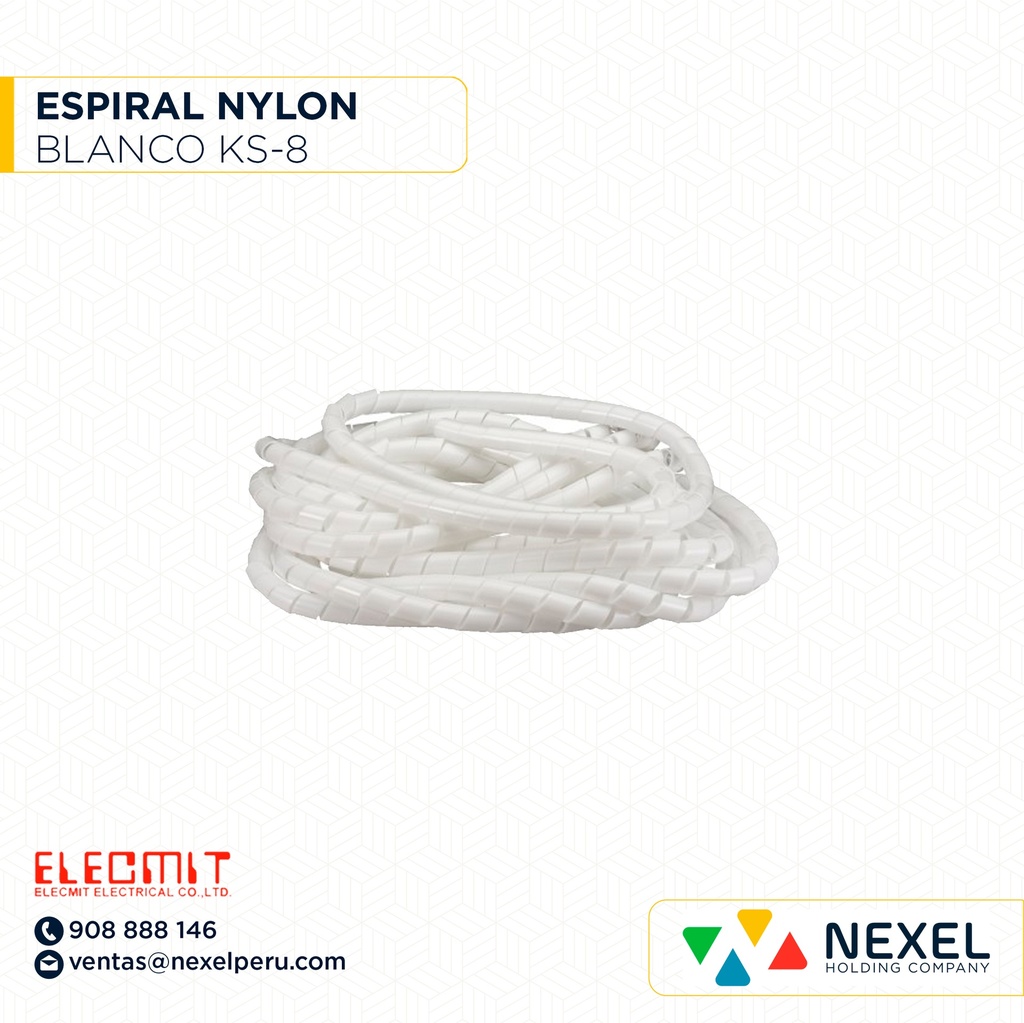 ESPIRAL NYLON KS-8 BLANCO ELECMIT -B