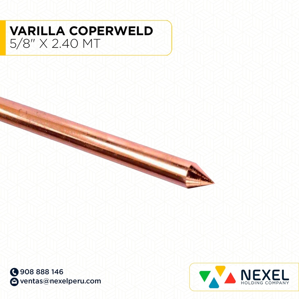 VARILLA COPERWELD 5/8" X 2.40 MT NACIONAL (OUTLET)