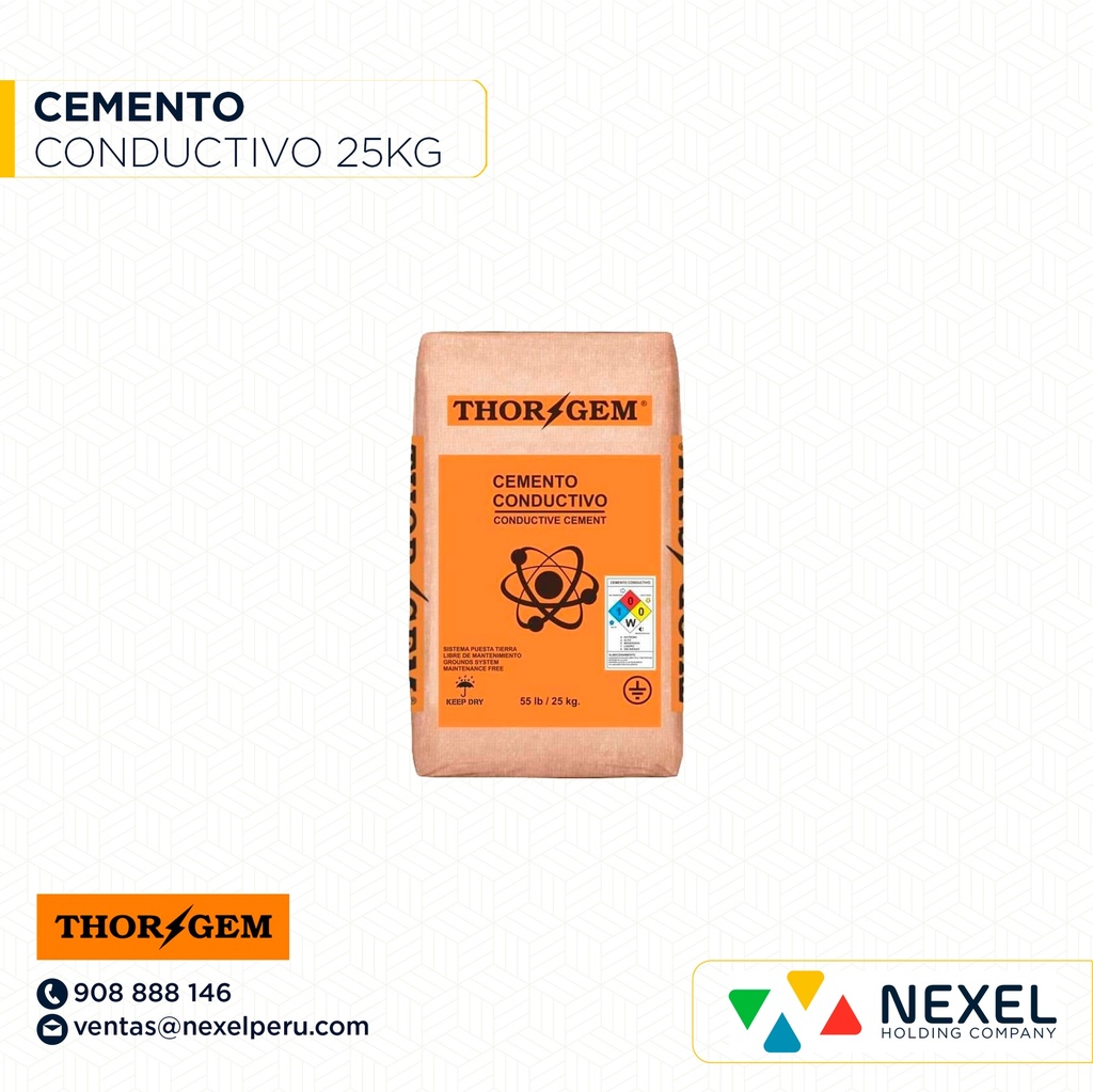 CEMENTO CONDUCTIVO 25KG THOR GEM