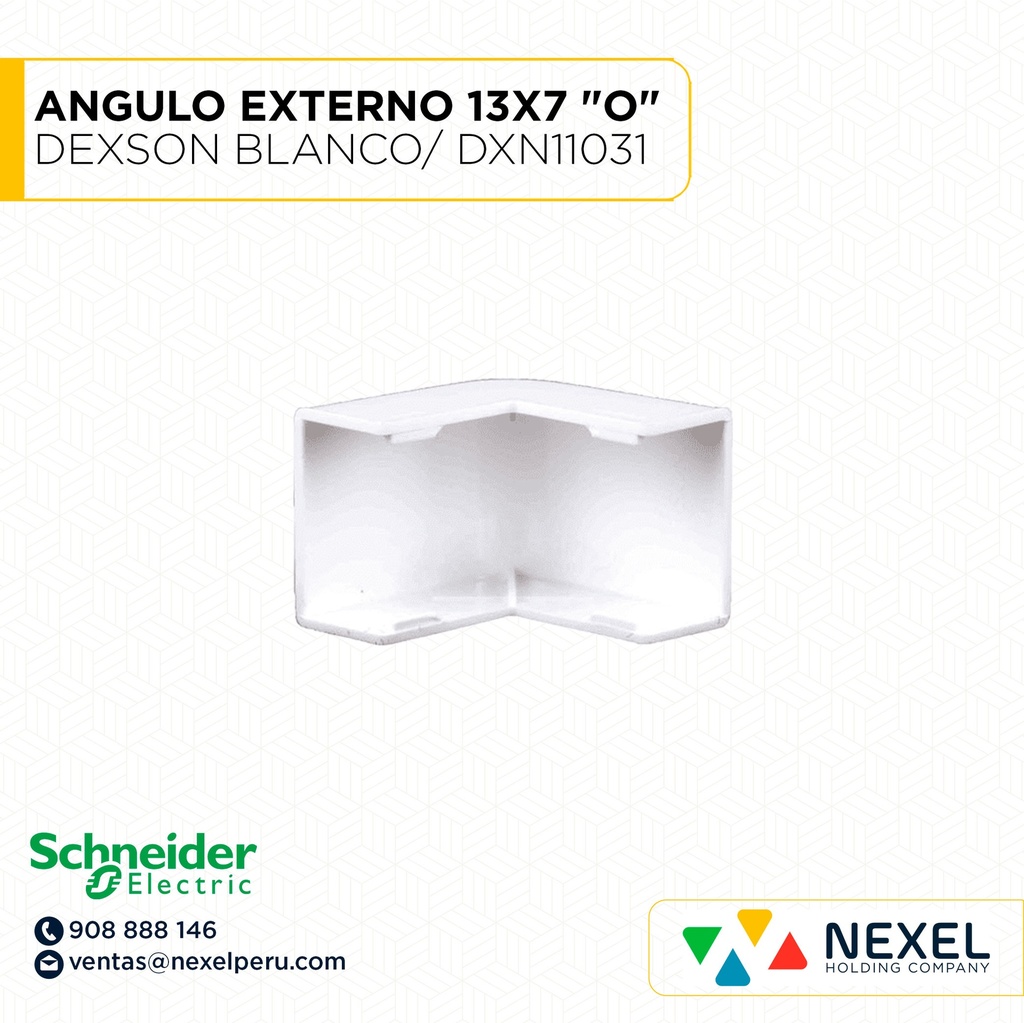 ANGULO EXTERNO 13X7 "O" DEXSON BLANCO/ DXN11031 SCHNEIDER