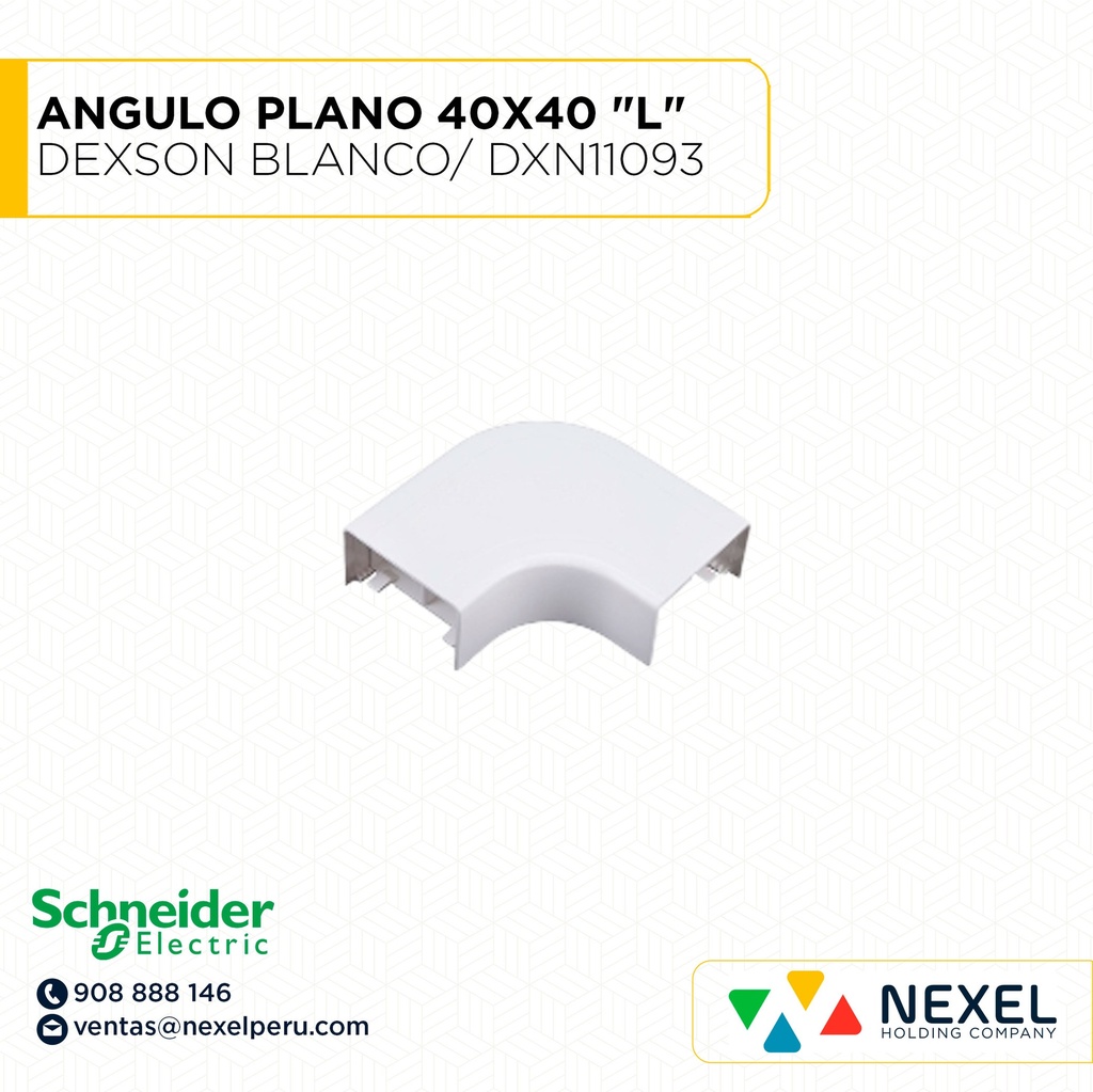 ANGULO PLANO 40X40 "L" DEXSON BLANCO/ DXN11093 SCHNEIDER