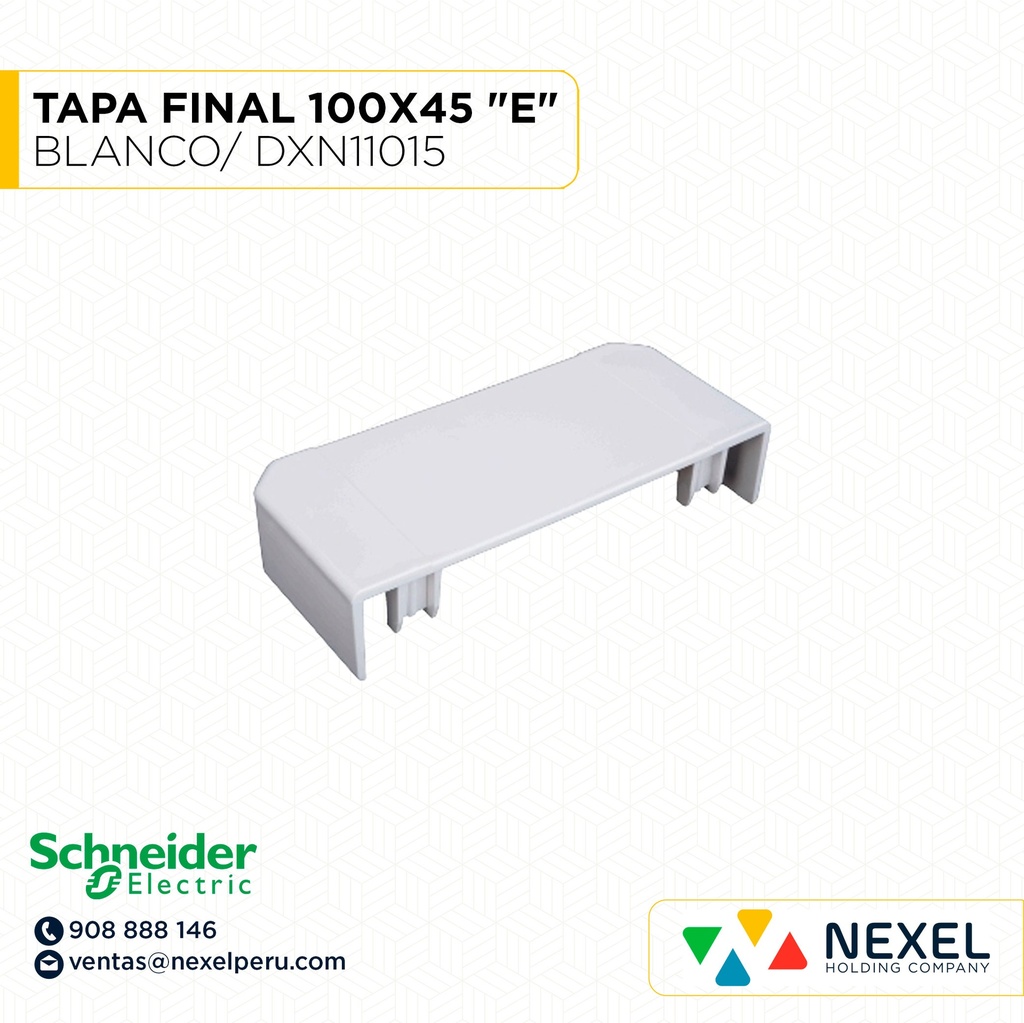 TAPA FINAL 100X45 "E" DEXSON BLANCO/ DXN11015 SCHNEIDER