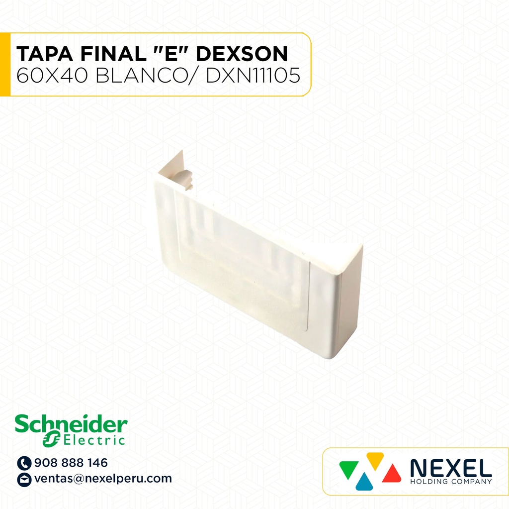 TAPA FINAL 60X40 "E" DEXSON BLANCO/ DXN11105 SCHNEIDER
