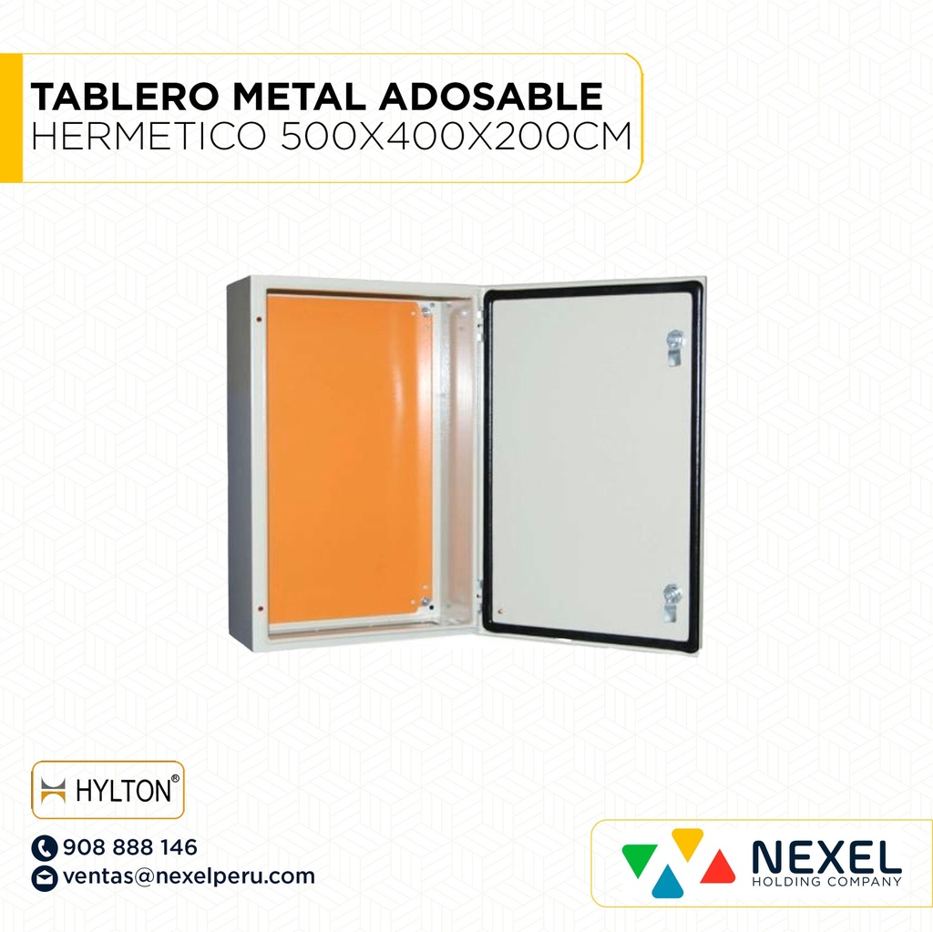 TABLERO METAL ADOSABLE HERMETICO 500X400X200CM IP65 C/NARANJA HYLTON