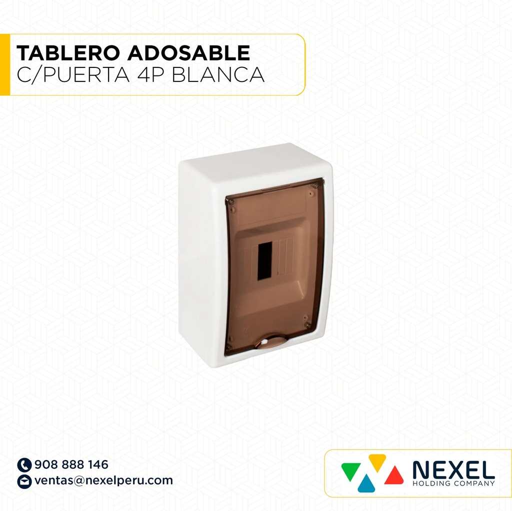 OUT - TABLERO ADOSABLE C/PUERTA 4P BLANCA STANDARD