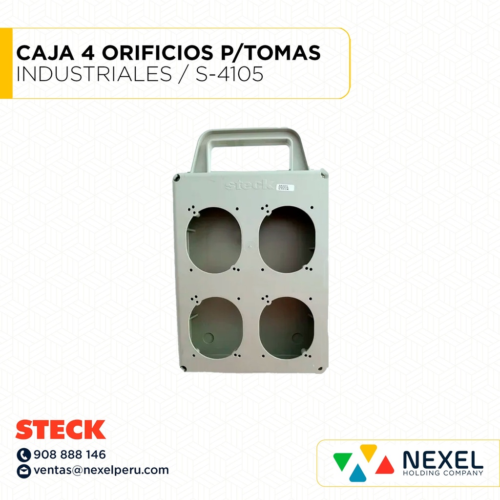 CAJA 4 ORIFICIOS P/TOMAS INDUSTRIALES / S-4105 STECK