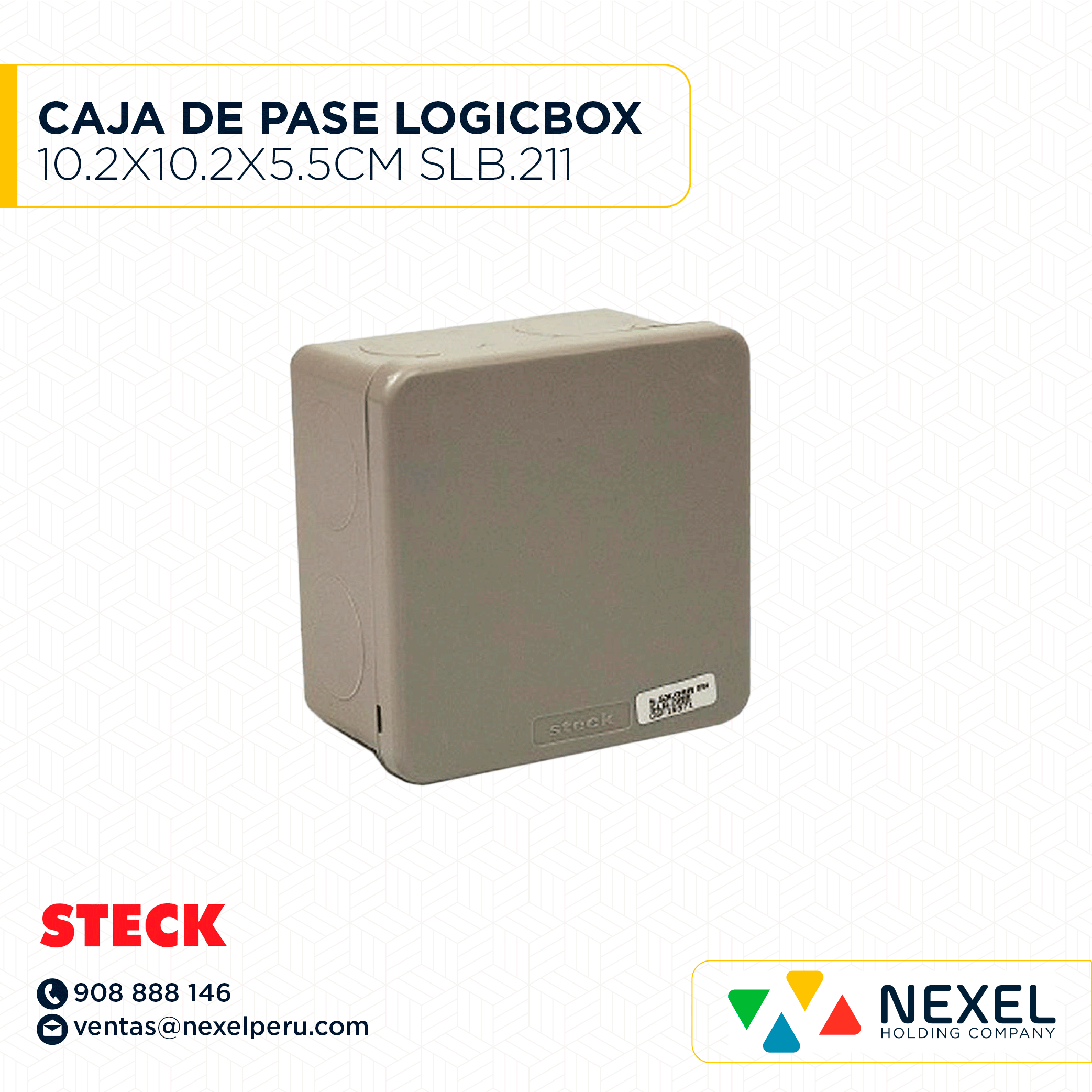 CAJA DE PASE LOGICBOX IP55 10.2 X 10.2 X 5.5 CM / SLB.211 STECK