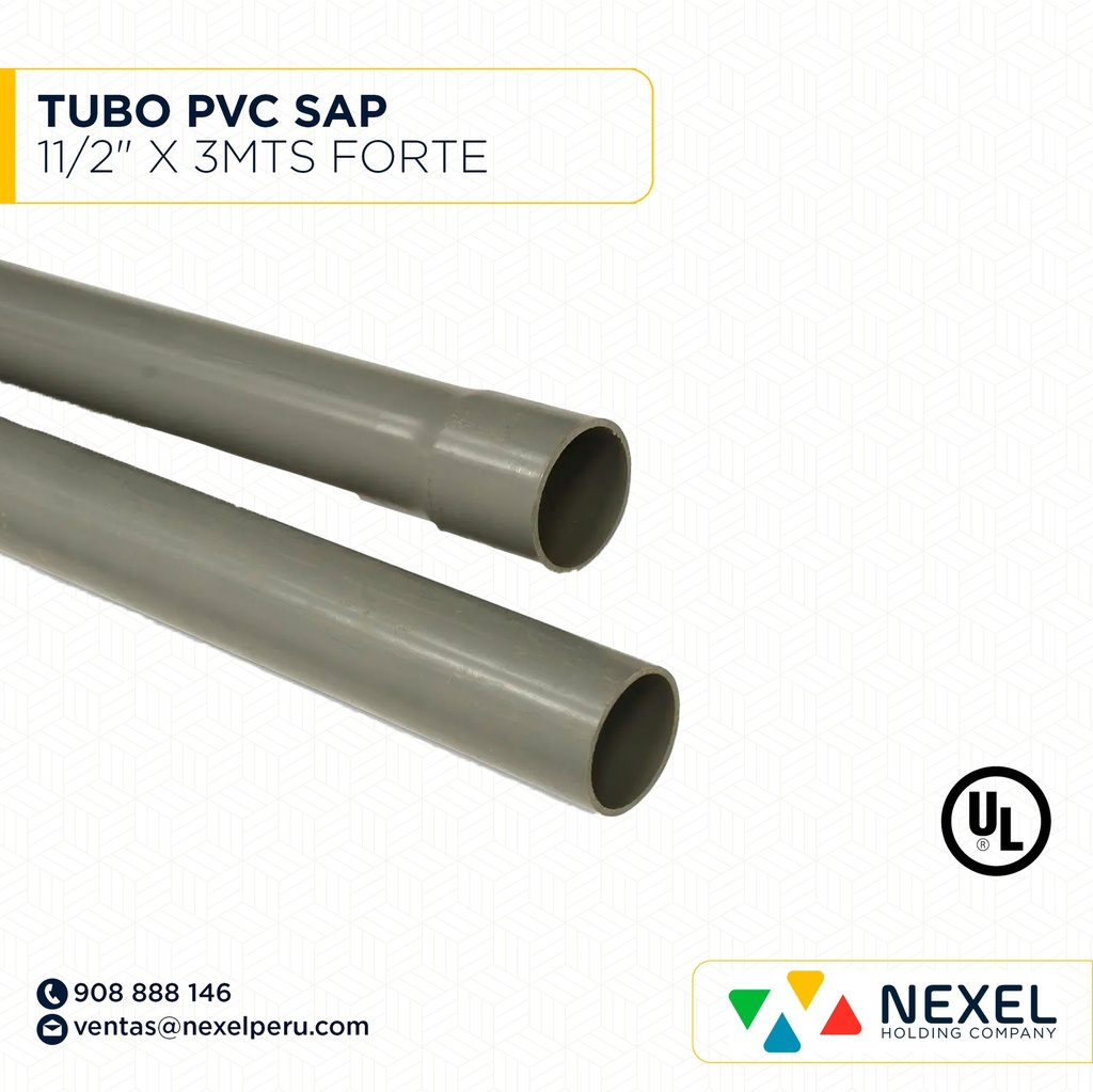 TUBO PVC SAP 11/2" X 3MTS FORTE (OUTLET)