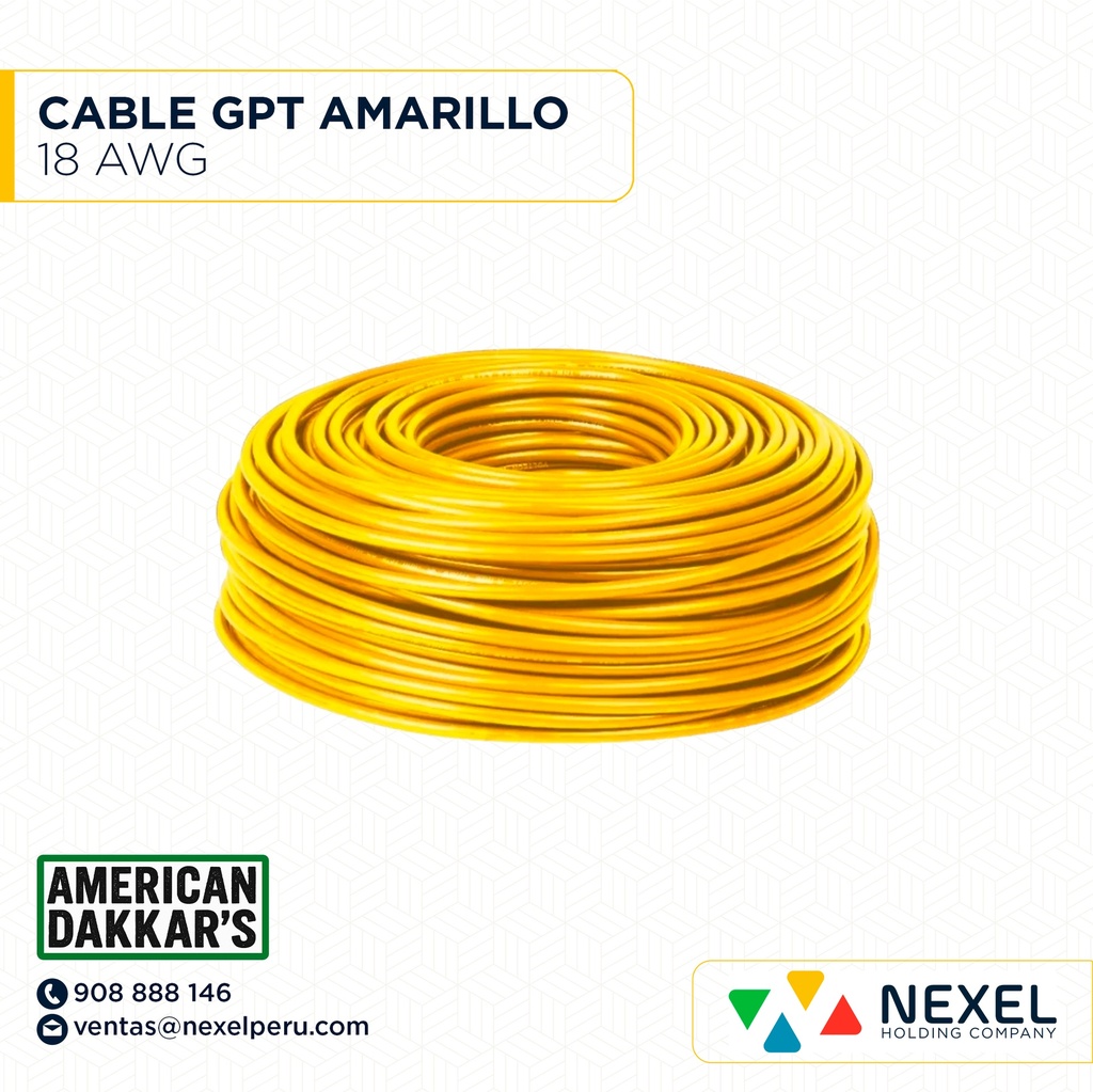 CABLE GPT 18 AWG AMARILLO AMERIKAN DAKAR´S