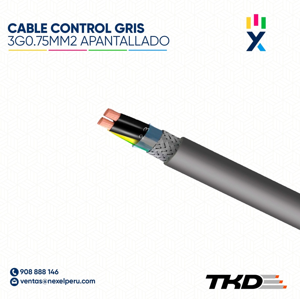 CABLE CONTROL APANTALLADO 3G0.75MM2 TKD KABEL
