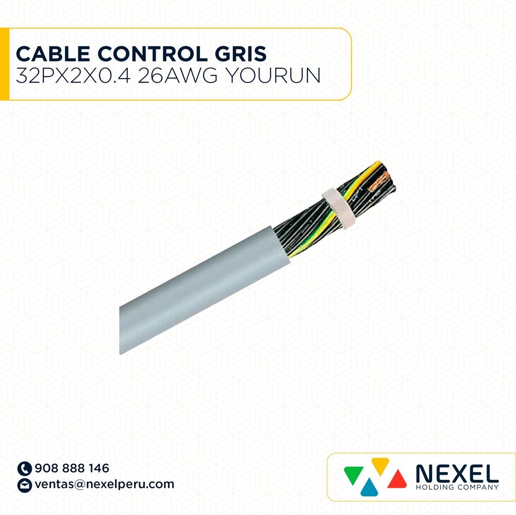CABLE CONTROL 32PX2X0.4 26AWG GRIS YOURUN
