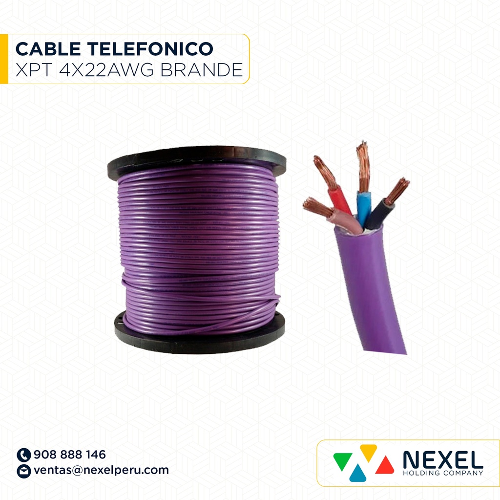 CABLE TELEFONICO XPT 4X22AWG LILA CABLES ELECTRICOS DEL SUR
