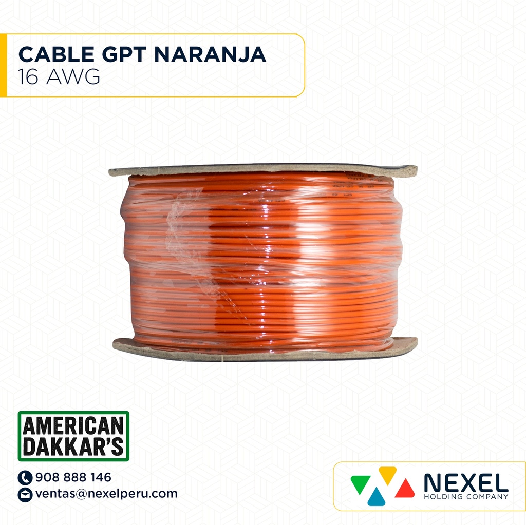 CABLE GPT 16AWG NARANJA DAKKAR`S