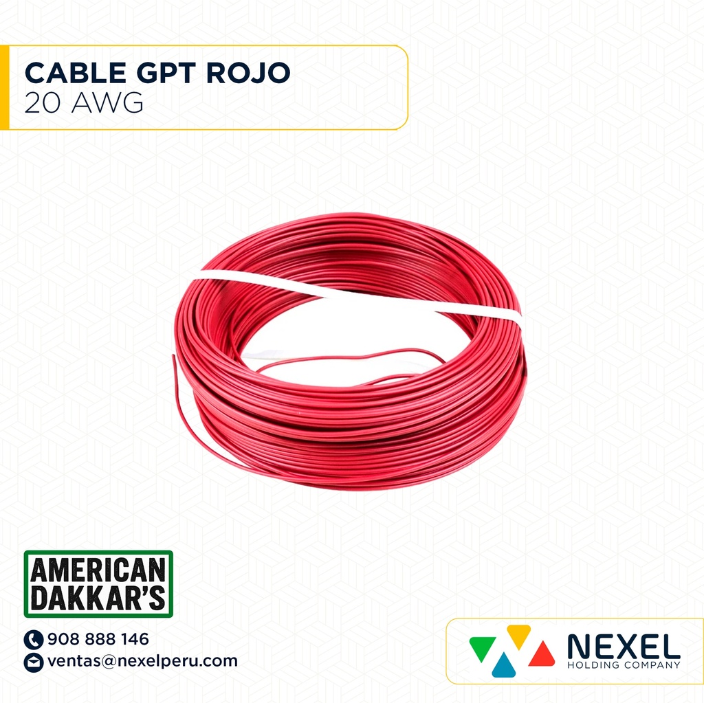 OUT- CABLE GPT 20AWG ROJO DAKKAR`S