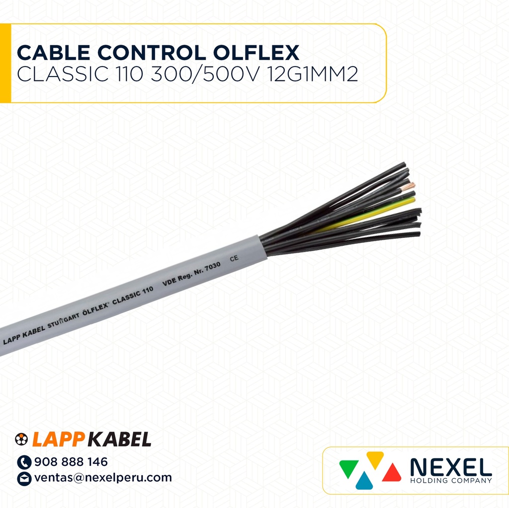 CABLE CONTROL OLFLEX CLASSIC 110 300/500V 12G1MM2 PVC GRIS 1119212 LAPP KABEL