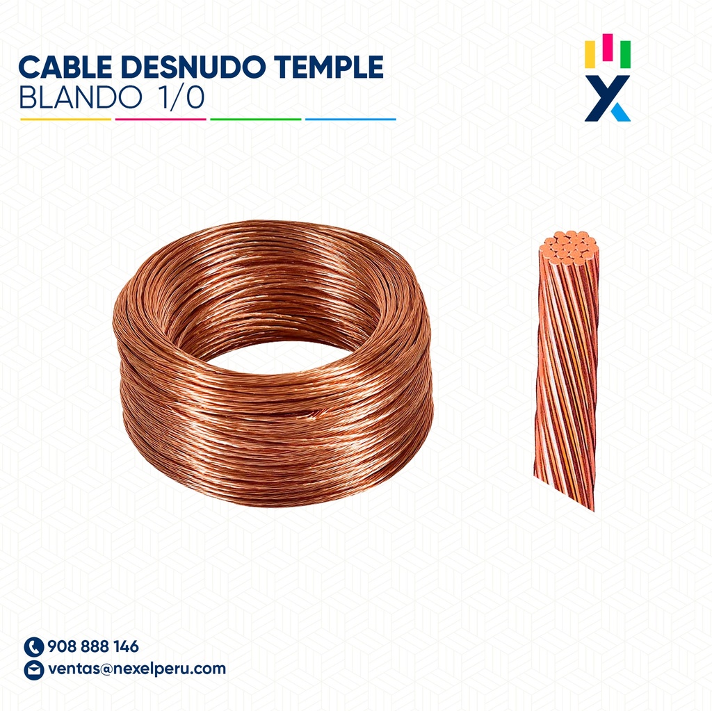CABLE DESNUDO TEMPLE BLANDO 1/0 NACIONAL