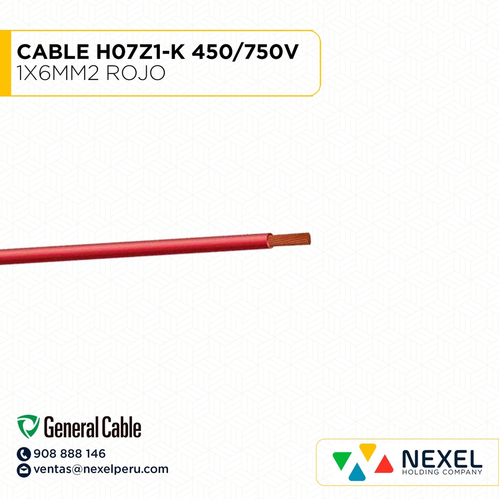 CABLE H07Z1-K 6MM2 ROJO GENERAL CABLE