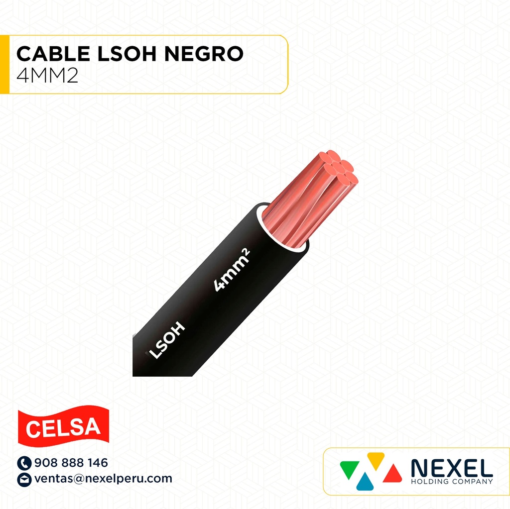 CABLE LSOH 4MM2 NEGRO CELSA